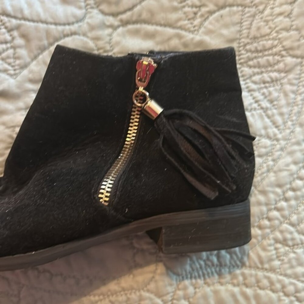 Black suede booties